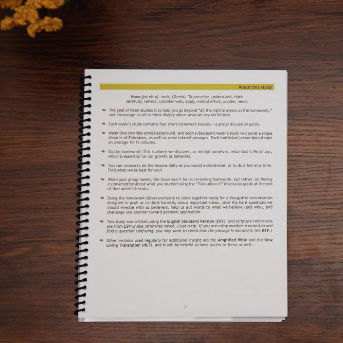Intro page: how to use this Noeo study, from Live Like You Believe, study on Ephesians