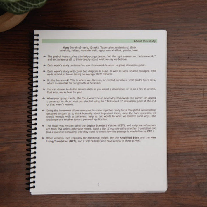Intro page: how to use this Noeo study, from Know for Sure, study on Gospel of Luke