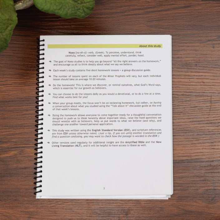 Intro page: How to use this Noeo study, from Listen and Obey workbook