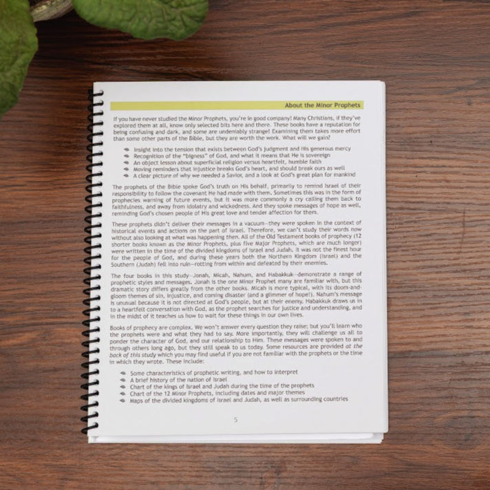 Intro page: About the Minor Prophets, from Listen and Obey workbook