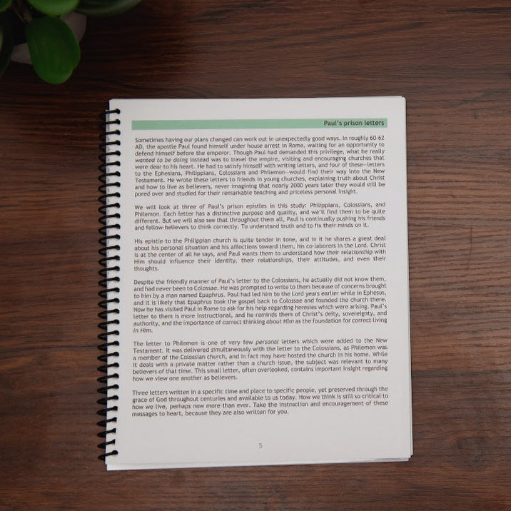 Intro page: About Paul's prison letters, from Set Your Mind, study on Philippians, Colossians, Philemon