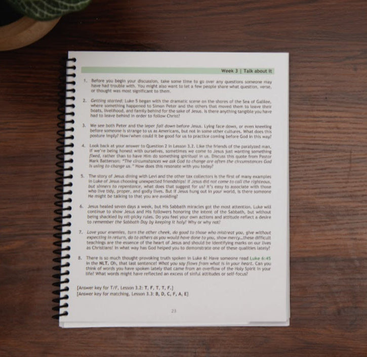 Sample lesson from Know for Sure, Gospel of Luke Bible study