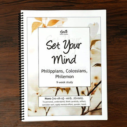 Workbook cover: Set Your Mind, Philippians, Colossians, Philemon Bible study